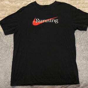 Nike Men's Black Tee with Red Logo